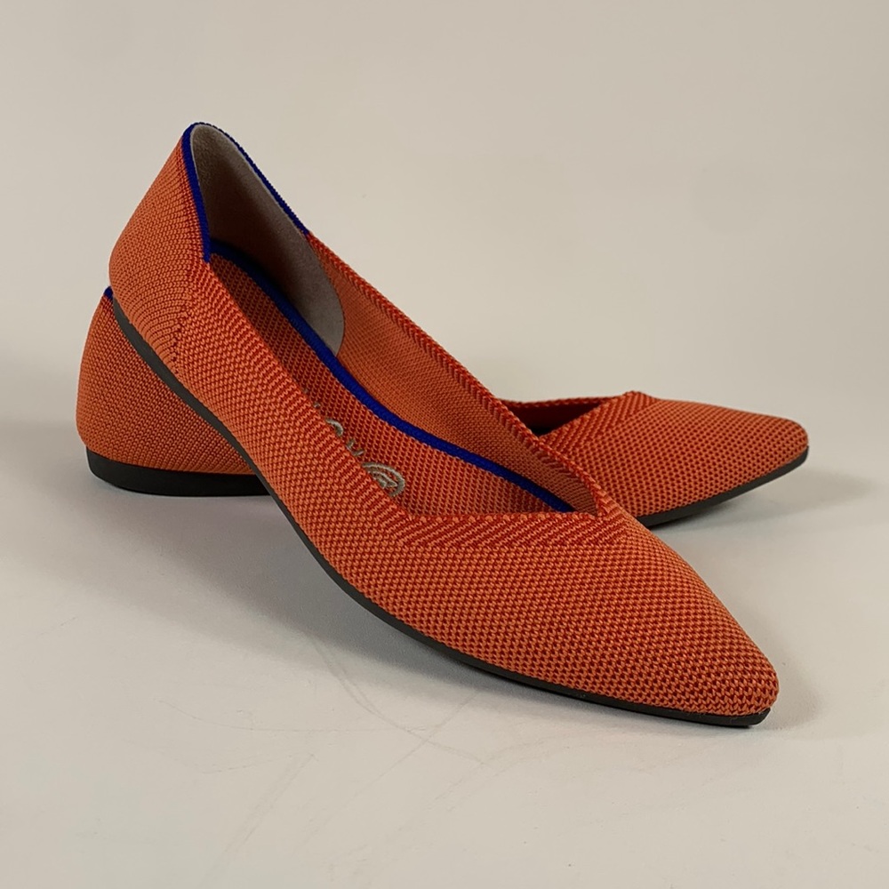 Rothy’s The Point Flats, Persimmon Orange, Size 6